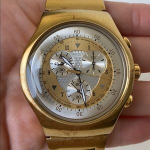 Swatch gold watch